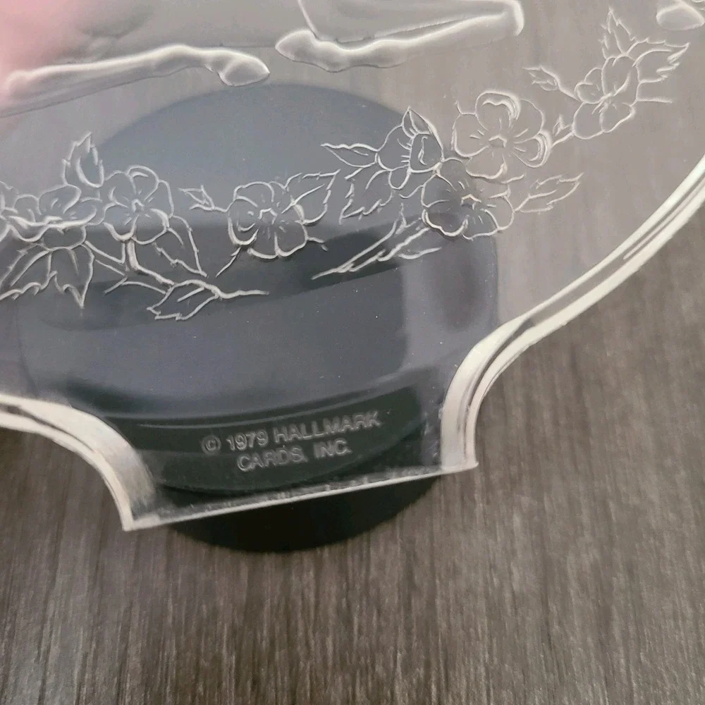 VTG Hallmark Unicorn Dreaming Time Etched Acrylic Plaque 1979 Fantasy Decor